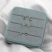 Load image into Gallery viewer, Sterling Silver Jewel Star Moon Stud
