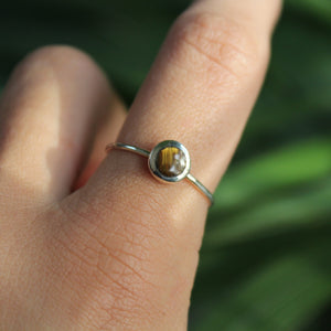 Sterling Silver Tigers Eye Stacking Circle