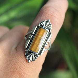 Sterling Silver Tigers Eye Fan Top