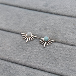 Sterling Silver Larimar Sunset Stud