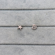 Load image into Gallery viewer, Sterling Silver Jewel Shell Star Stud
